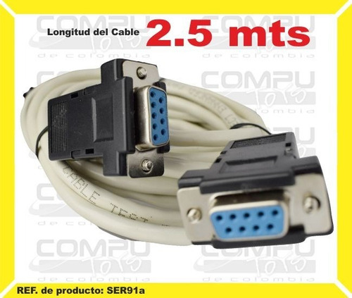 Imagen 1 de 6 de Cable Serial 9 Pines H- H 2.5m Ref: Ser91a Computoys Sas