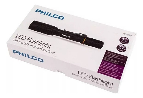 Linterna Swat Recargable Philco Sw930 Negro