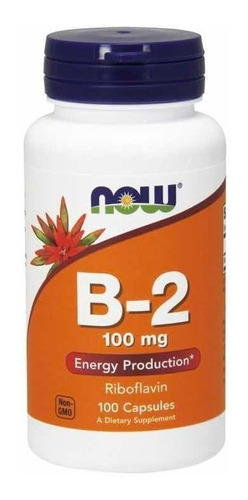 Vitamina B2 Riboflavina 100mg 100 Caps - Sistema Imunológico