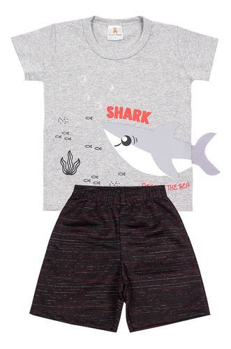 Conjunto Infantil Masculino Shark Interativo Roupa Menino