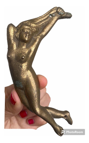Yh Antiguo Aplique Mujer Nudista Bronce Puro Arte Nouveau Xx