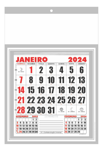 50 Calendários Folhinha Comercial 27x37 Sem Personalização