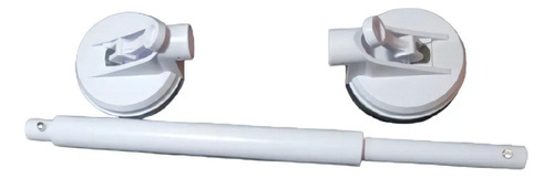 Barra De Apoio Strong Suction 57-69cm Ventosas 6 Mm Bodyflex Cor Branco