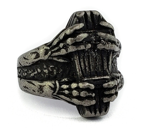 Anillo Ataúd Dark Acero Inoxidable Calavera Unisex Negro