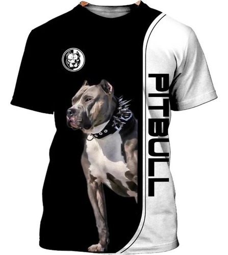 Pittbull 3d Imprime Camiseta Casual Manga Corta