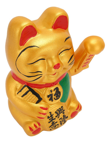 Dando La Bienvenida A Cat Golden Battery Powered Fortune Wav