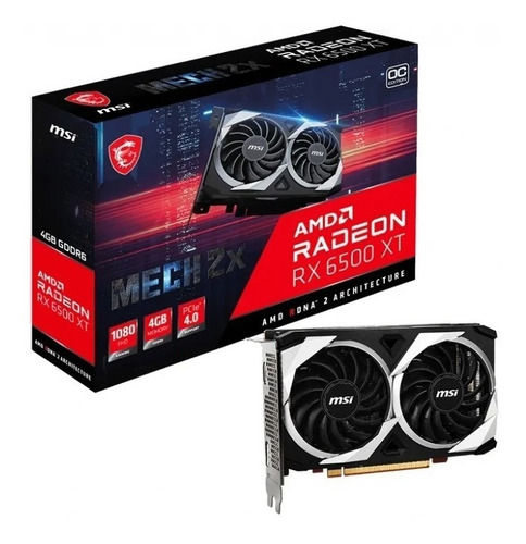 Imagen 2 de 7 de Placa De Video Radeon Rx 6500 Xt Mech 2x 4gb Oc Pcie 4.0