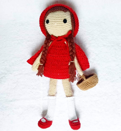 Imagem 1 de 3 de Boneca Chapeuzinho Vermelho De Crochê - Amigurumi