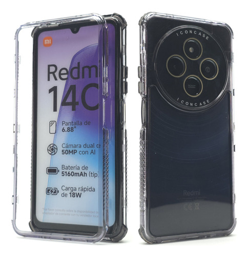 Funda 3 En 1 Para Poco C75 Case Protector 360 Carcasa Rudo Rainbow Dream - Negro Poco C75