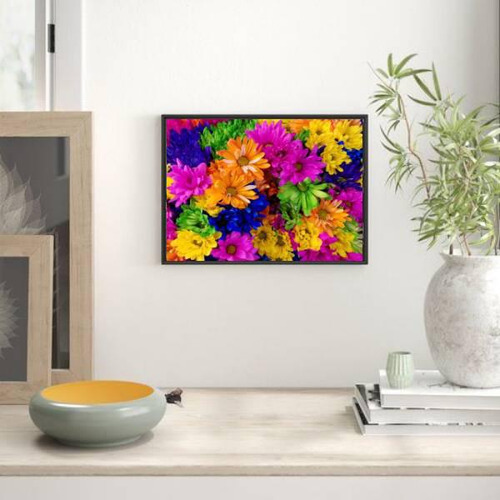 Quadro Decorativo Fotografia De Flor Multicolorida 45x34cm