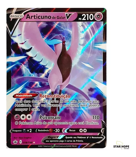 Articuno de Galar V Cartão Pokémon CRE V Full Art em segunda mão durante 40  EUR em Málaga na WALLAPOP