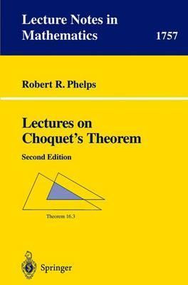 Libro Lectures On Choquet's Theorem - Robert R. Phelps