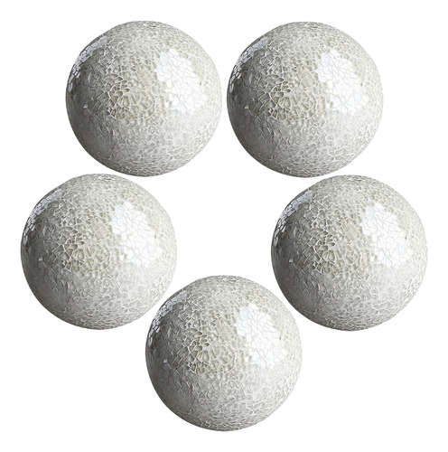 Juego De Cuencos De Centro De Mesa De Bolas De Plata 5pcs