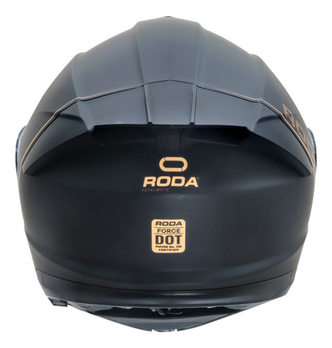 Casco Certificado Roda Force Blanco Abatible Con Visor Solar Negro Dorado Solido Xl