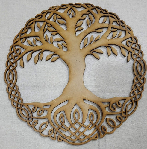 Imagen 4 de 4 de Mandala Árbol De La Vida Madera Mdf Corte Laser Decoración
