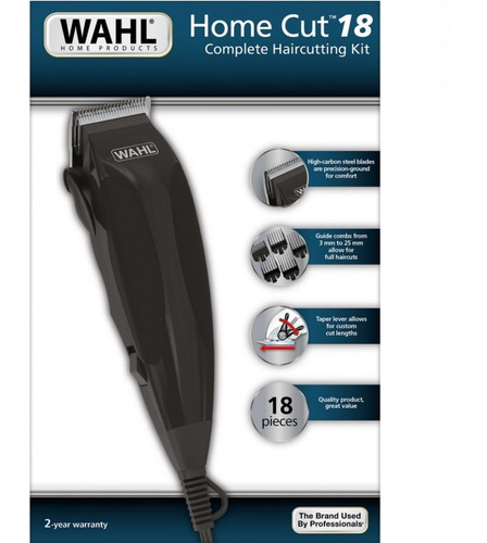 Imagen 7 de 10 de Wahl Maquina Cortar Pelo Home Cut Con Estuche 18 Piezas