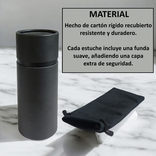 Estuche Lentes Rigido Cilindrico Gafas Con Funda 2 Piezas