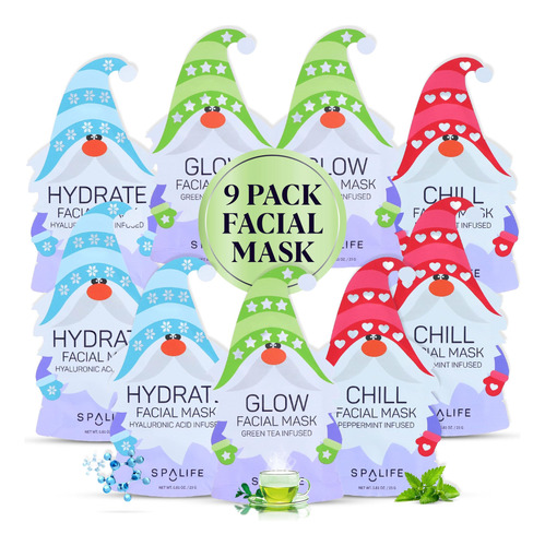 Spalife Paquete De 9 Mascarillas Faciales Para Rejuvenecimie