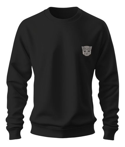 Sudadera Sweater Bordada Logo Robot Transforme Serie Accion