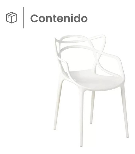 Silla Plastico Reforzada Apilable Comedor Exterior Jardin Color Blanco Smart Tech HY-01