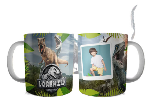 Plantilla Sublimar Tazas Jurassic Personalizar Con Foto