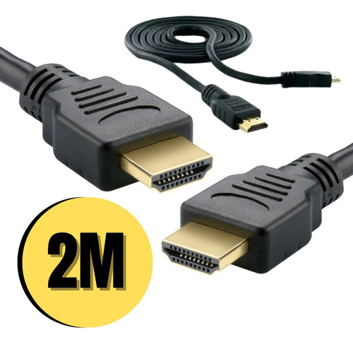 Cabo Hdmi 2 Metros Full Hd P/ Tv / Pc / Notebook / Smart 4k