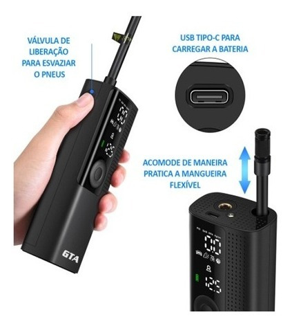 Imagem 4 de 4 de Bomba De Ar Elétrica Smart Gta Usb 120psi