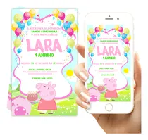Comprar Convite Virtual Peppa Pig