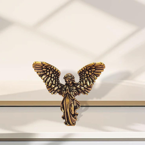 Estátua De Anjo Em Latão, Ornamento Antigo, Escultura,