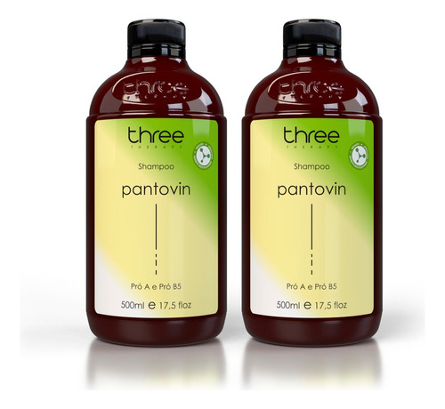  2 Shampoo Pantovin Antiqueda 500ml Three Therapy 2x500ml