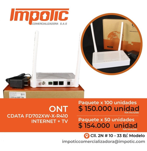 Onu C Data Fd702xw-x-r410. Tipo Catv Xpon.