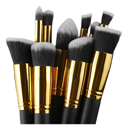 10pc Profesional Cosméticos Maquillaje Cepillo Conjunto Kit 