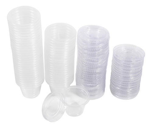 50 Cajas Desechables De Plástico Transparente Para Salsa Chu