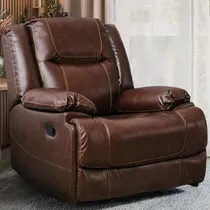 Comprar Silla Reclinable Manual Piel Autentica Sofa Para Sala Estar