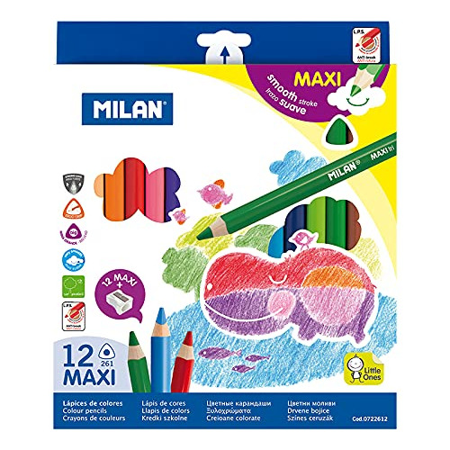 Lápices De Colores Para Estudiantes Milan: Juego De 12 Colo