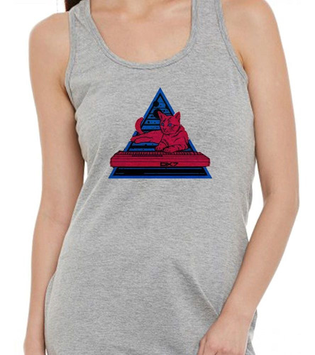 Musculosa Gato Triangulo Arriba De Un Piano