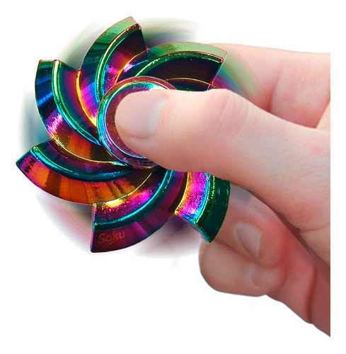 Fidget Spinner Estrella Tornasol Metal 100% Calidad Grande Color Torbellino