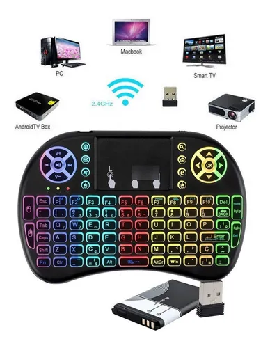 Mini Teclado Controle Sem Fio Para Smart Tv Tv Box Pc