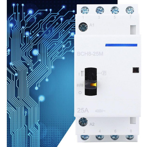 Imagen 6 de 8 de Bch8-25m 230v 4p 25a Hogar Ac Modular Contactor Con