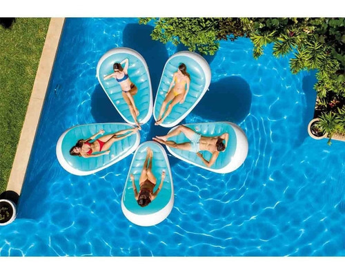 Cama Sillón Lounge Inflable Para Alberca 2 Pz Incluye Parche