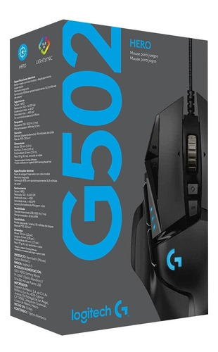 Mouse Gamer Logitech G502 Hero 16000dpi Rgb Preto 910-005550