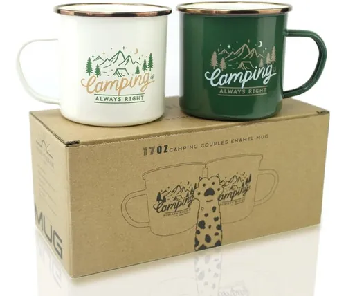 comprar Roadmap Regalos Para Acampar Juego De 2 Tazas De Café Esmalt