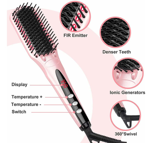 Cayzor Ionic Hair Straightener Brush - Professional Ceramic