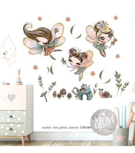 Vinilos Fairy Hada Princesa Glitter 130x80