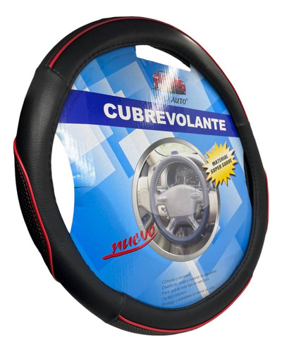 Funda Cubre Volante Camión Universal 41cm A 43cm Negro Rojo