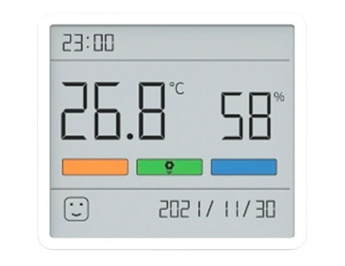 5em1 Termômetro/higrômetro/relógio/calend./nível De Conforto