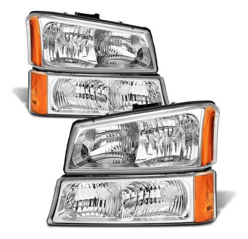 Adcarlights Conjunto De Faros Delanteros Silverado 2003-2006