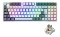 Comprar Teclado Mecánico Gamer Español Machenike K500pro 95 Tecla Inalámbrico RGB Gasket Ergonomico Teclado Numerico Para Pc 3\u002F5 Pin Hotswap 3000mAh Anti-ghosting(Con cable + Receptor USB 2.4Ghz + Bluetooth)
