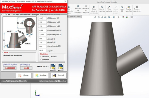 Aplicativo Caldsolid Traçados De Caldeiraria Solidworks