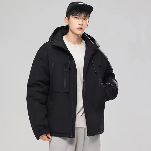 Chaqueta Cálida Impermeable Con Capucha Acolchada De Algodón